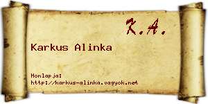 Karkus Alinka névjegykártya